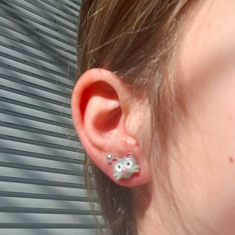 Kitten Inspired Earring Studs